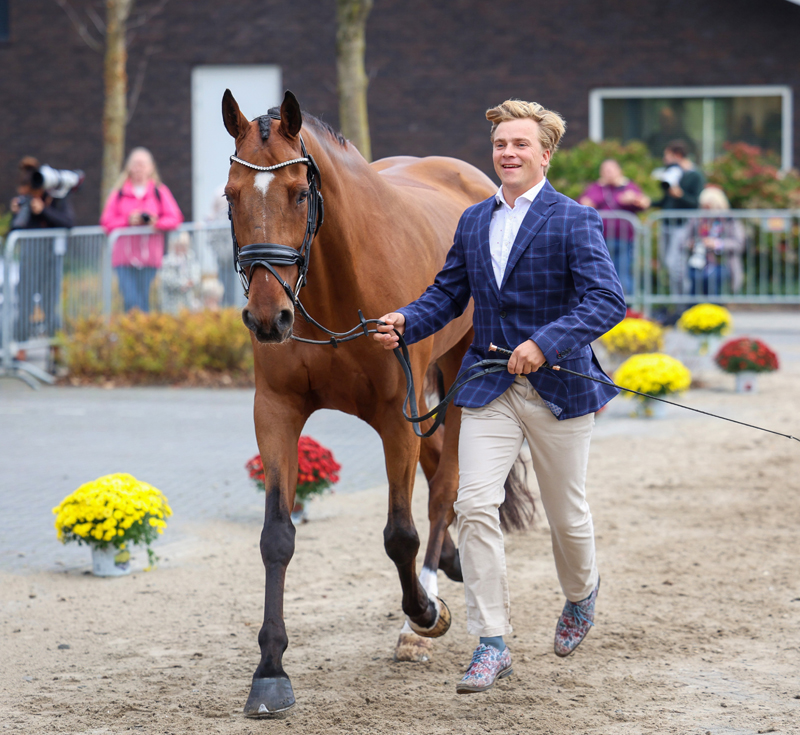 Jordy Wilken met Champ van't Vhij tijdens de keuring.