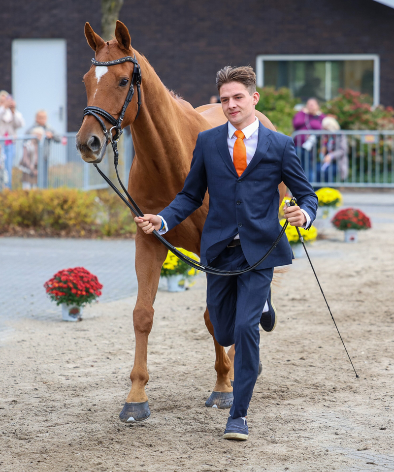 Tijn de Blaauw met The Joker tijdens de keuring. Foto © Ashley Claus.